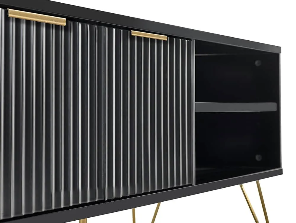 Julian Bowen Julian Bowen Murano Black and Gold 2 Door TV Cabinet