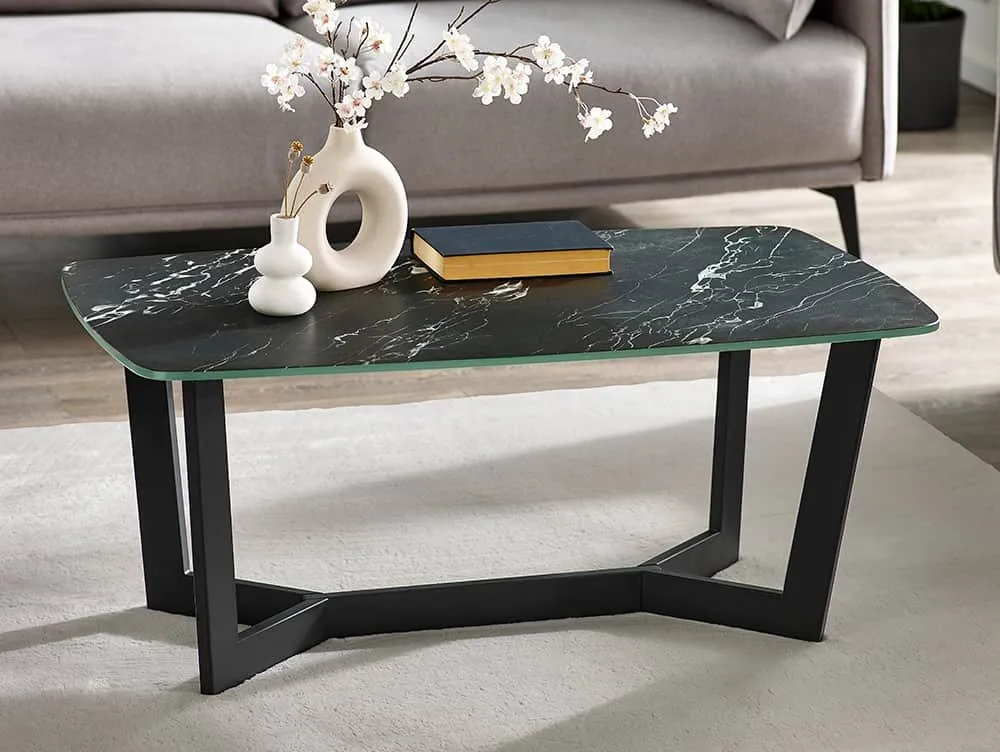 Julian Bowen Julian Bowen Olympus Black Marble Effect Coffee Table