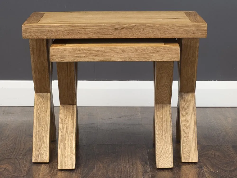 Honey B Honey B X Range Oak Wooden Nest of Tables Table (Assembled)