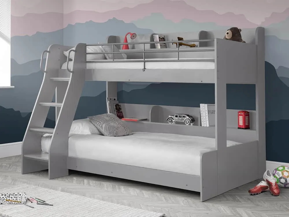 Julian Bowen Julian Bowen Domino 3ft plus 4ft Grey Wooden Bunk Bed Frame