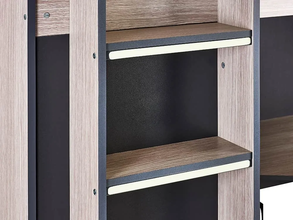 Julian Bowen Julian Bowen Hercules Woodgrain and Anthracite High Sleeper Bed Frame