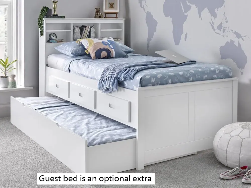 Bedmaster Bedmaster Veera 3ft Single White Wooden Bed Frame