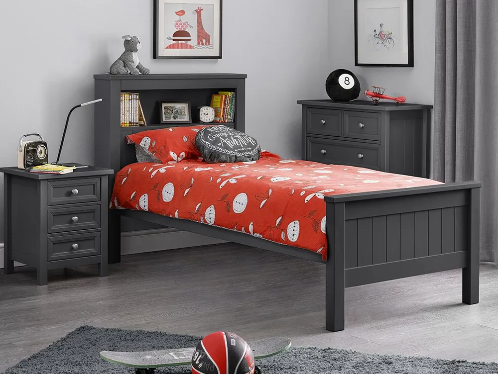 Julian Bowen Julian Bowen Maine Bookcase Anthracite Wooden Bed Frame