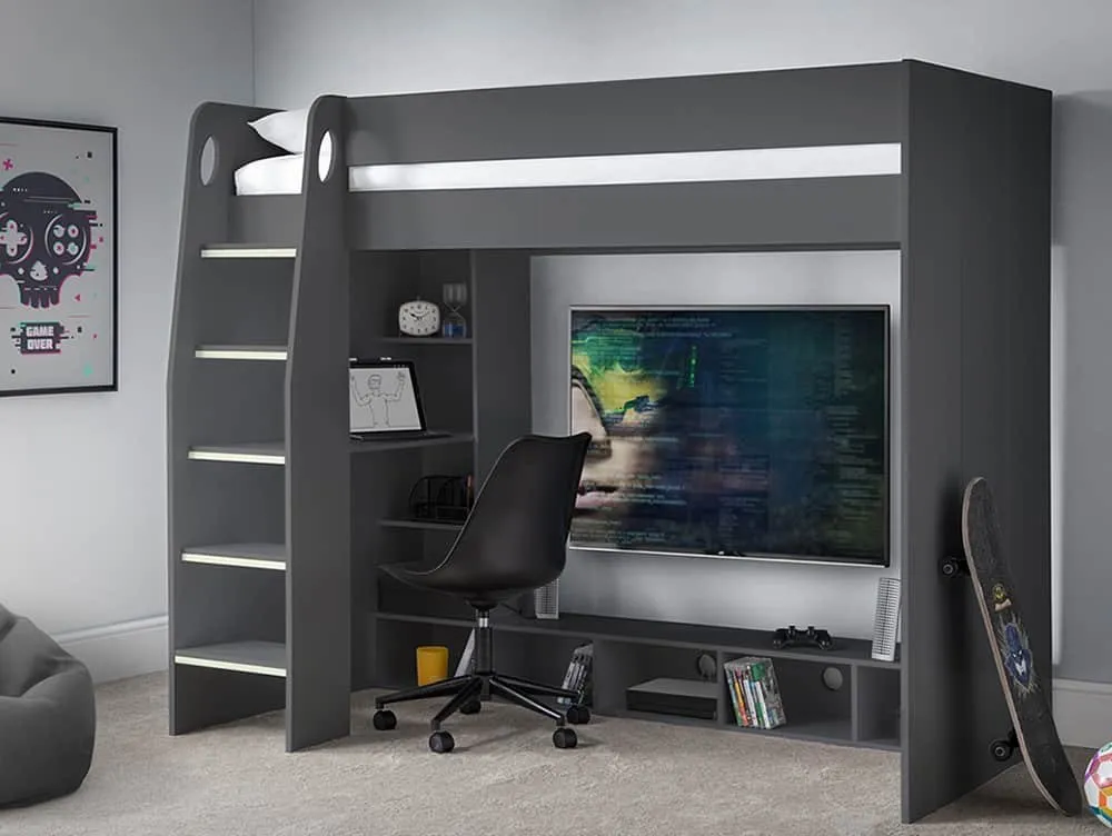 Julian Bowen Julian Bowen Nebula Anthracite Wooden Gaming Bed
