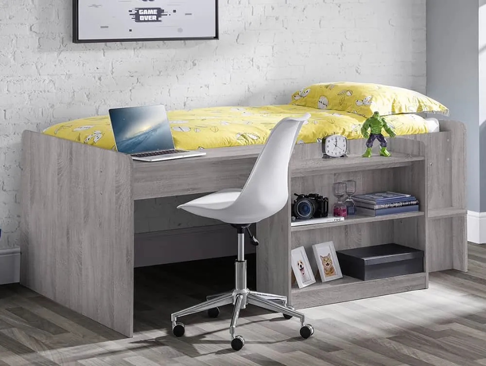 Julian Bowen Julian Bowen Neptune Grey Oak Wooden Mid Sleeper Bed Frame