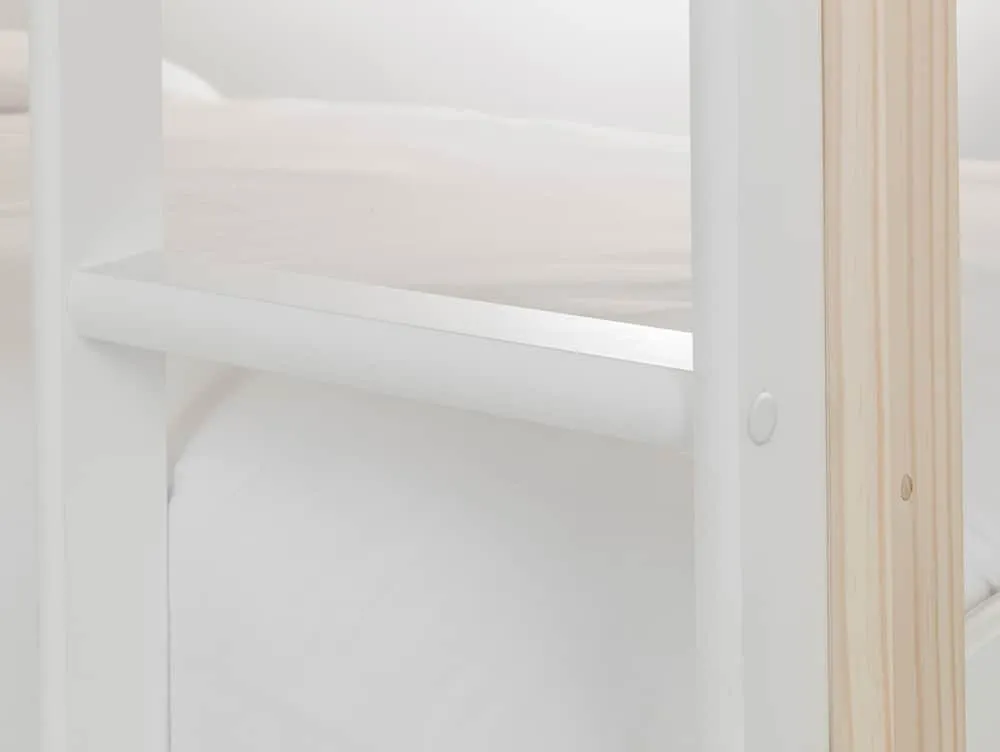 Julian Bowen Julian Bowen Nova White and Pine Wooden Bunk Bed Frame
