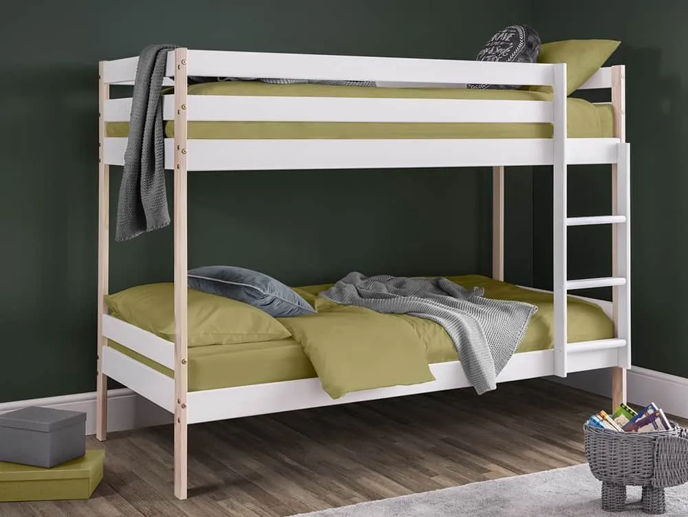 Julian Bowen Julian Bowen Nova White and Pine Wooden Bunk Bed Frame