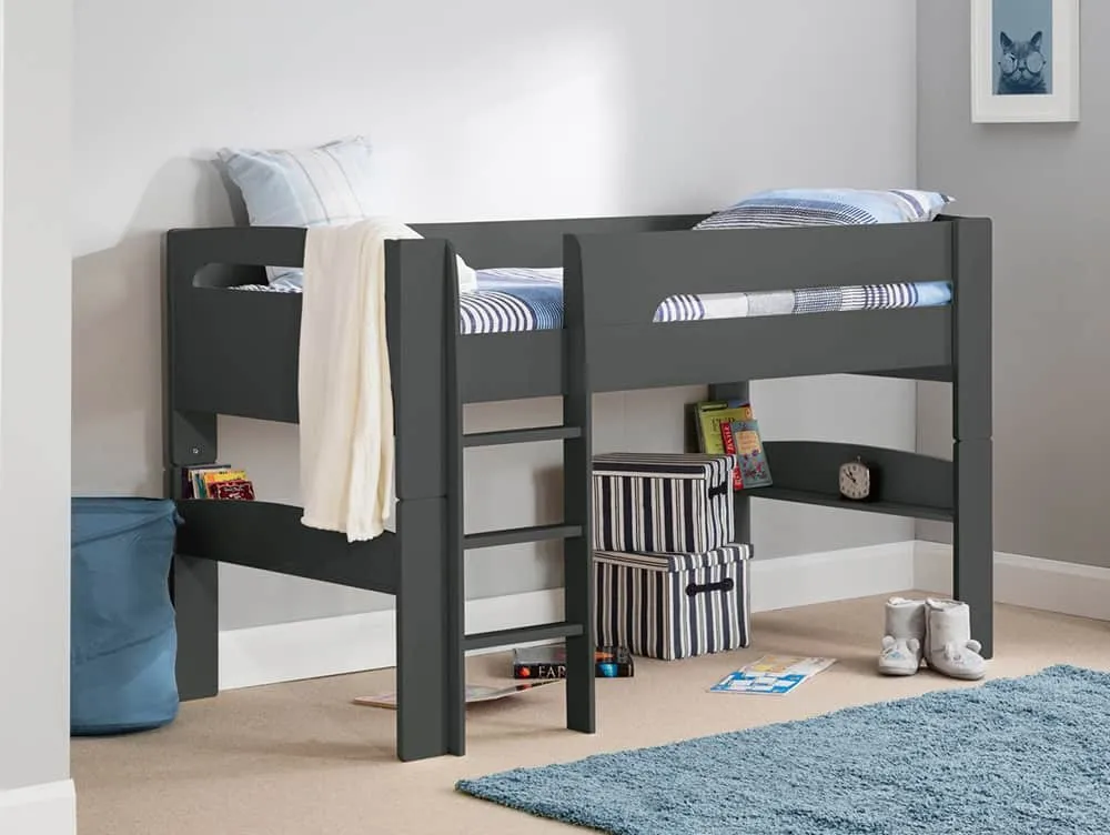 Julian Bowen Julian Bowen Pluto 3ft Single Anthracite Wooden Mid Sleeper Bed Frame