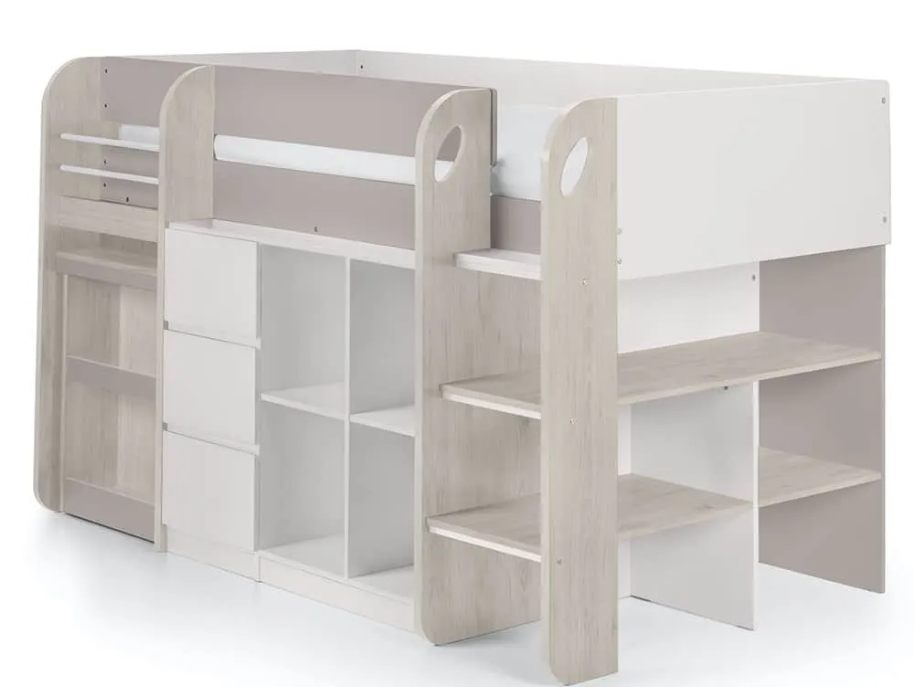 Julian Bowen Julian Bowen Saturn Taupe and White Mid Sleeper Bed Frame