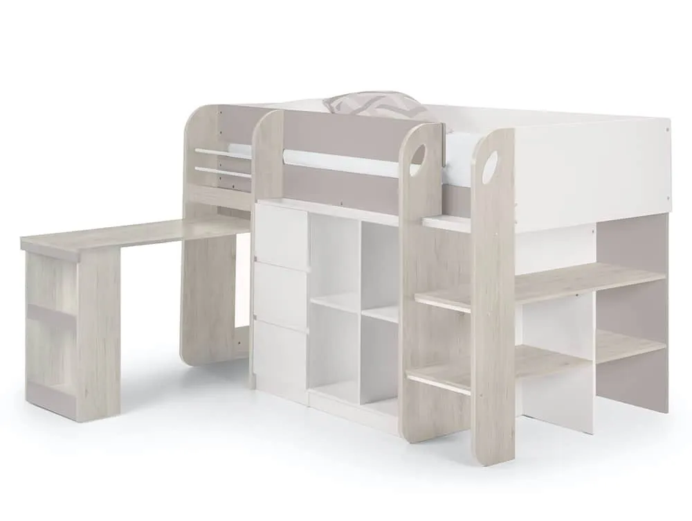 Julian Bowen Julian Bowen Saturn Taupe and White Mid Sleeper Bed Frame