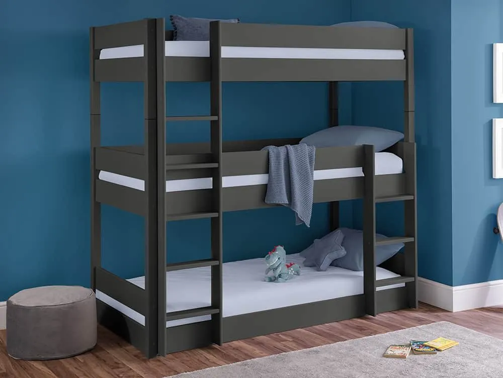 Julian Bowen Julian Bowen Trio Anthracite Triple Wooden Bunk Bed Frame