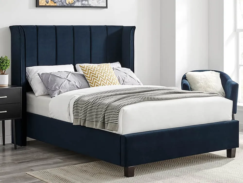 Limelight  Limelight Polaris 4ft6 Double Navy Blue Fabric Bed Frame