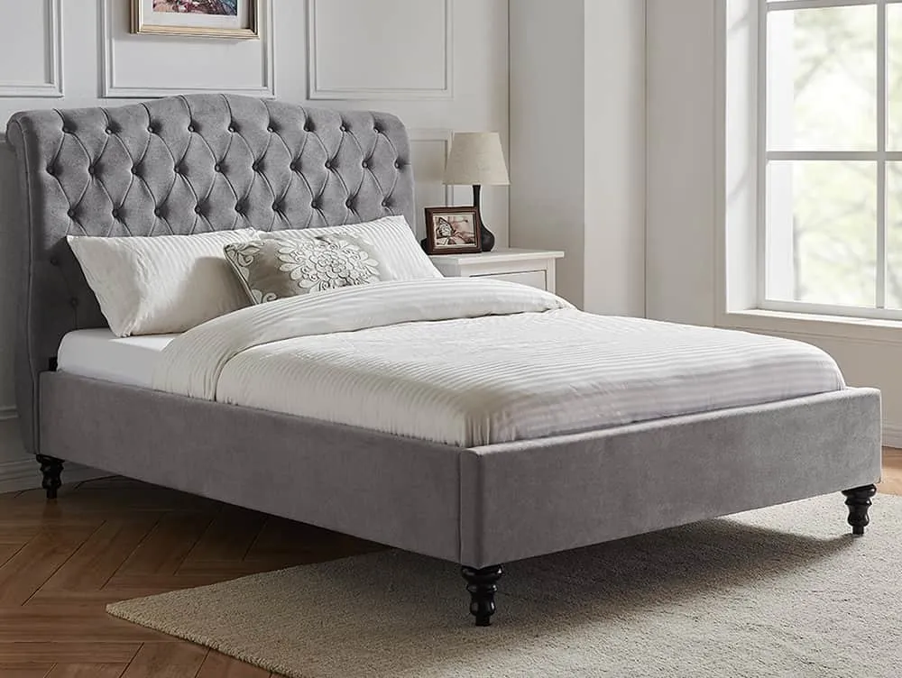 Limelight  Limelight Rosa 5ft King Size Light Grey Fabric Bed Frame