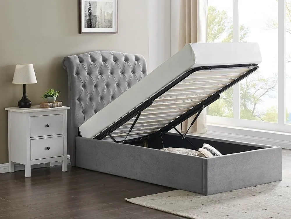 Limelight Limelight Flora Light Grey Fabric Ottoman Bed Frame