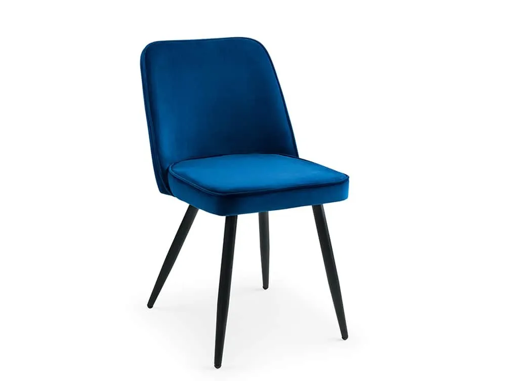 Julian Bowen Julian Bowen Burgess Set of 2 Blue Velvet Dining Chairs