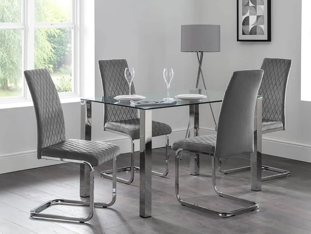 Julian Bowen Julian Bowen Calabria Grey Velvet Dining Chair