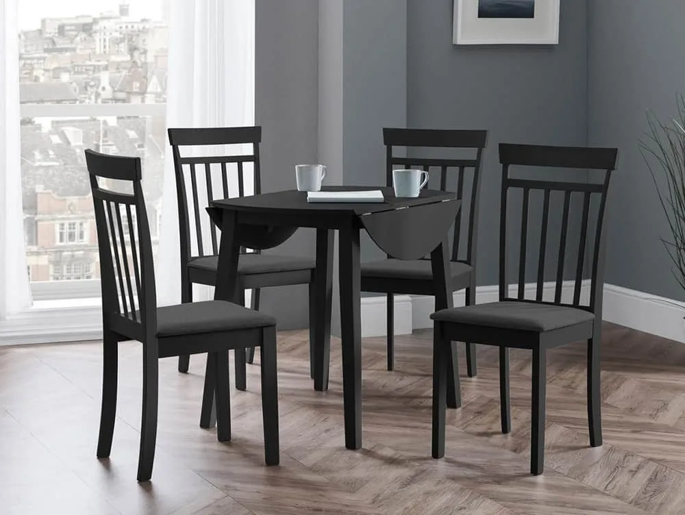 Julian Bowen Julian Bowen Coast Set of 2 Black Wooden Dining Chairs