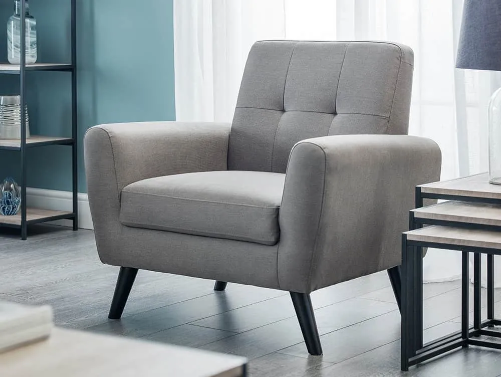 Julian Bowen Julian Bowen Monza Grey Linen Arm Chair