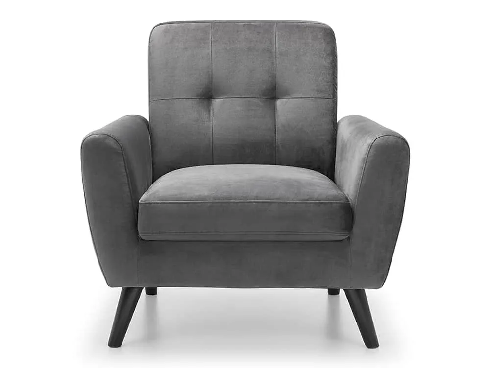 Julian Bowen Julian Bowen Monza Grey Velvet Arm Chair