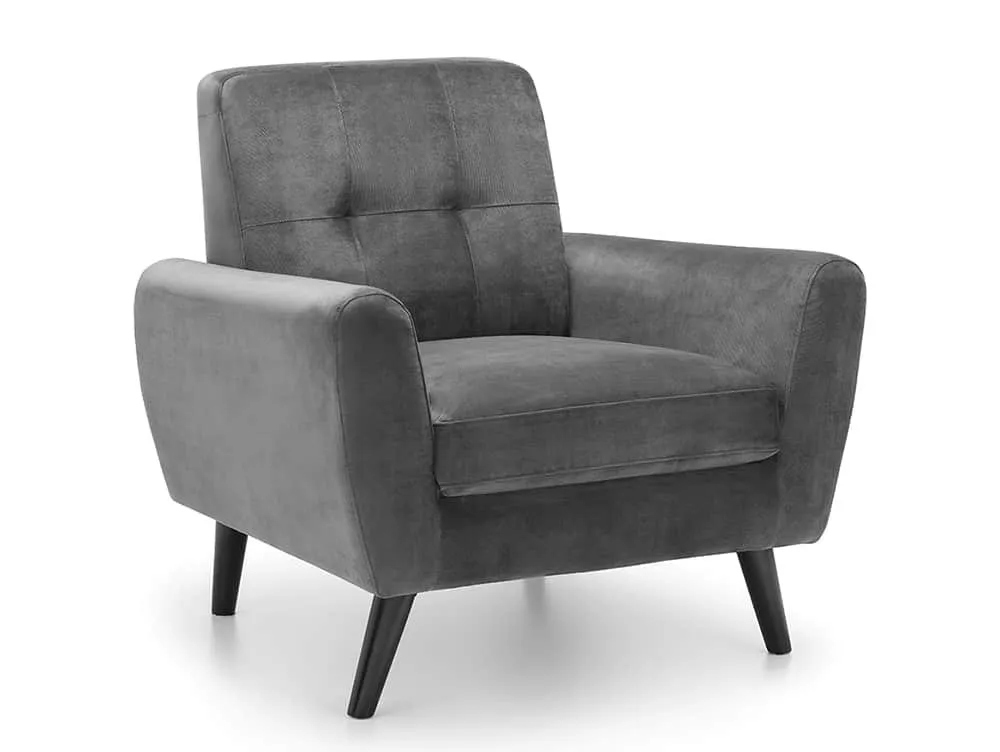 Julian Bowen Julian Bowen Monza Grey Velvet Arm Chair