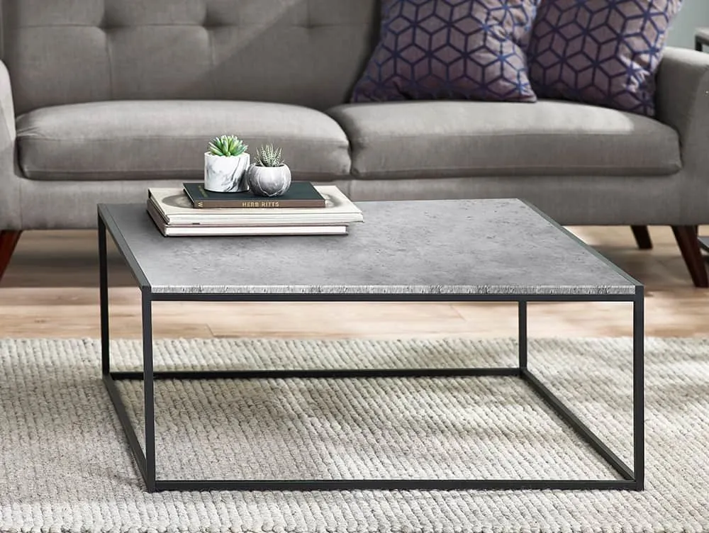 Julian Bowen Julian Bowen Staten Concrete Effect Square Coffee Table