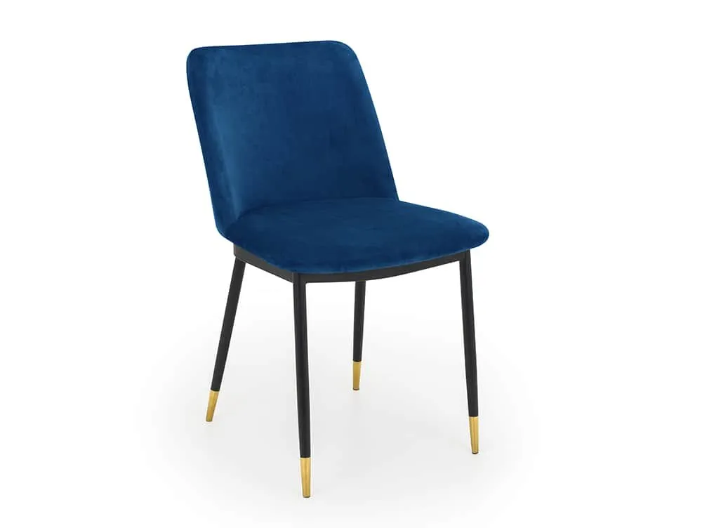 Julian Bowen Julian Bowen Delaunay Set of 2 Blue Velvet Dining Chairs