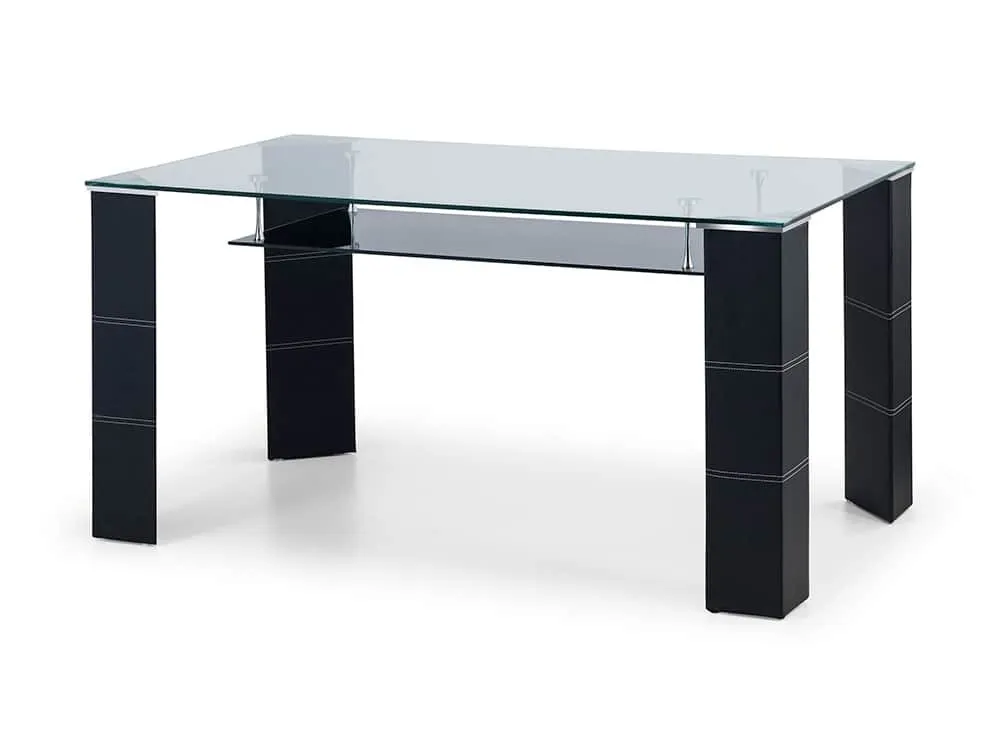 Julian Bowen Julian Bowen Greenwich 150cm Glass and Leather Dining Table