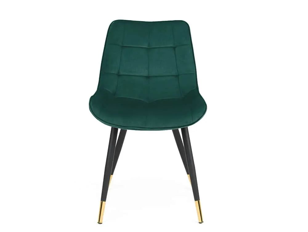 Julian Bowen Julian Bowen Hadid Set of 2 Green Velvet Dining Chairs