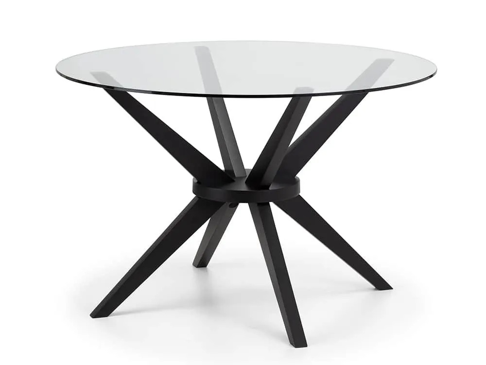 Julian Bowen Julian Bowen Hayden 120cm Glass and Black Dining Table