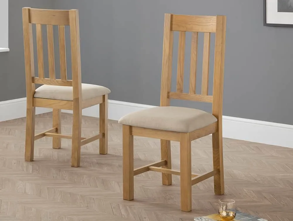 Julian Bowen Julian Bowen Hereford Set of 2 Oak Dining Chairs