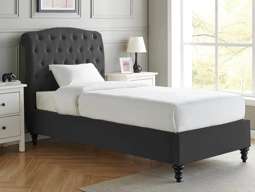 Limelight  Limelight Rosa 3ft Single Black Fabric Bed Frame