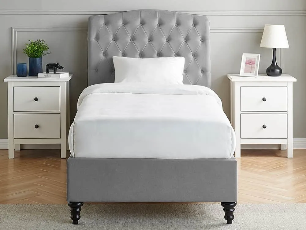 Limelight  Limelight Rosa 3ft Single Light Grey Fabric Bed Frame