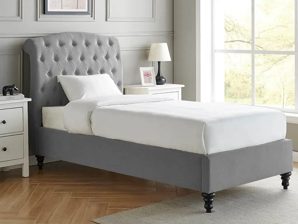 Limelight  Limelight Rosa 3ft Single Light Grey Fabric Bed Frame