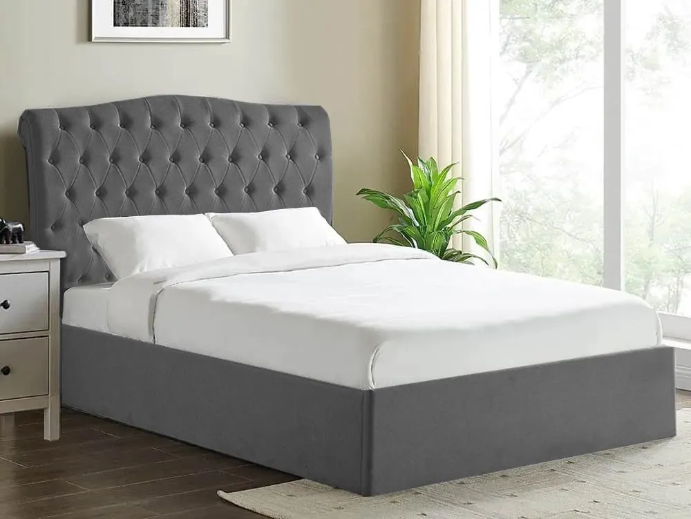 Limelight Limelight Flora Dark Grey Fabric Ottoman Bed Frame