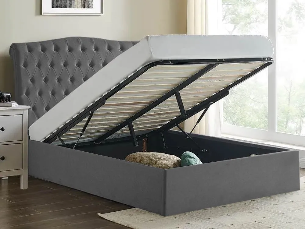 Limelight Limelight Flora Dark Grey Fabric Ottoman Bed Frame