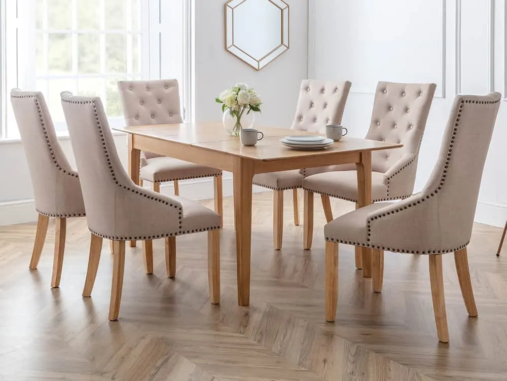 Julian Bowen Julian Bowen Loire Set of 2 Oatmeal Fabric Dining Chairs