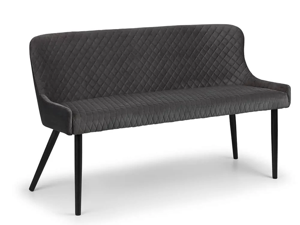 Julian Bowen Julian Bowen Luxe 143cm Grey Velvet Dining Bench