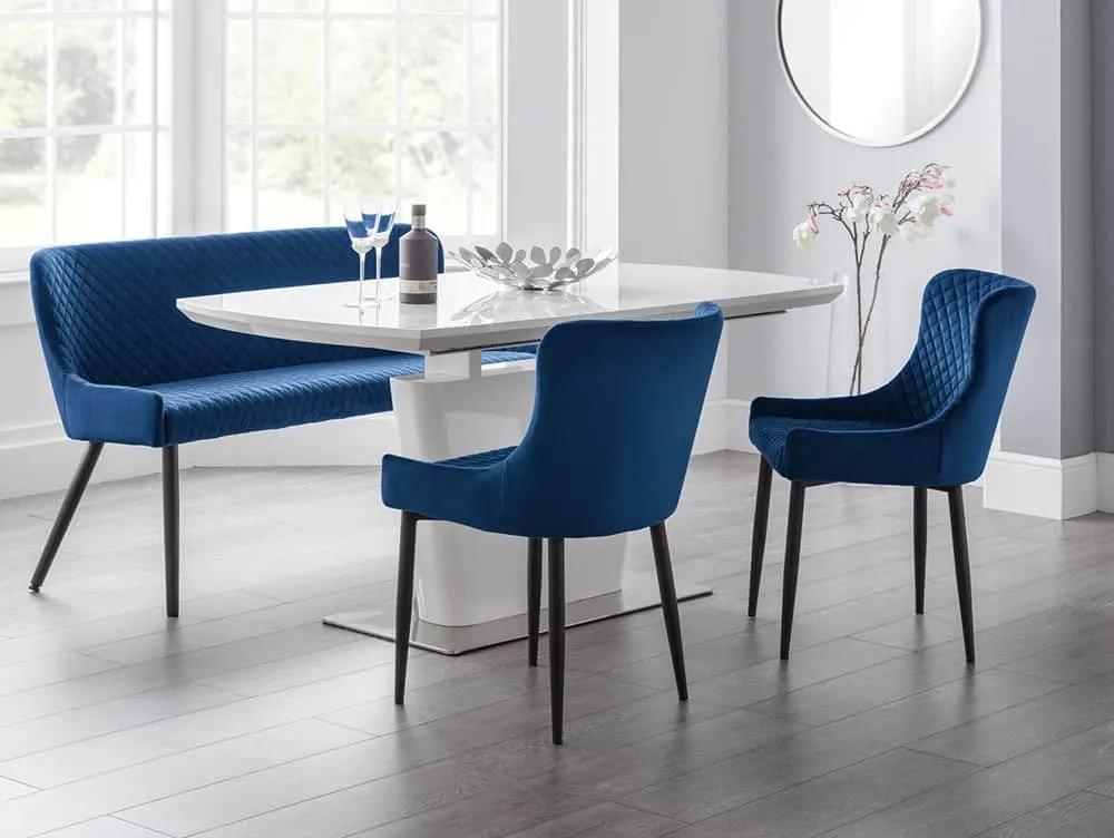 Julian Bowen Julian Bowen Luxe Set of 2 Blue Velvet Dining Chairs