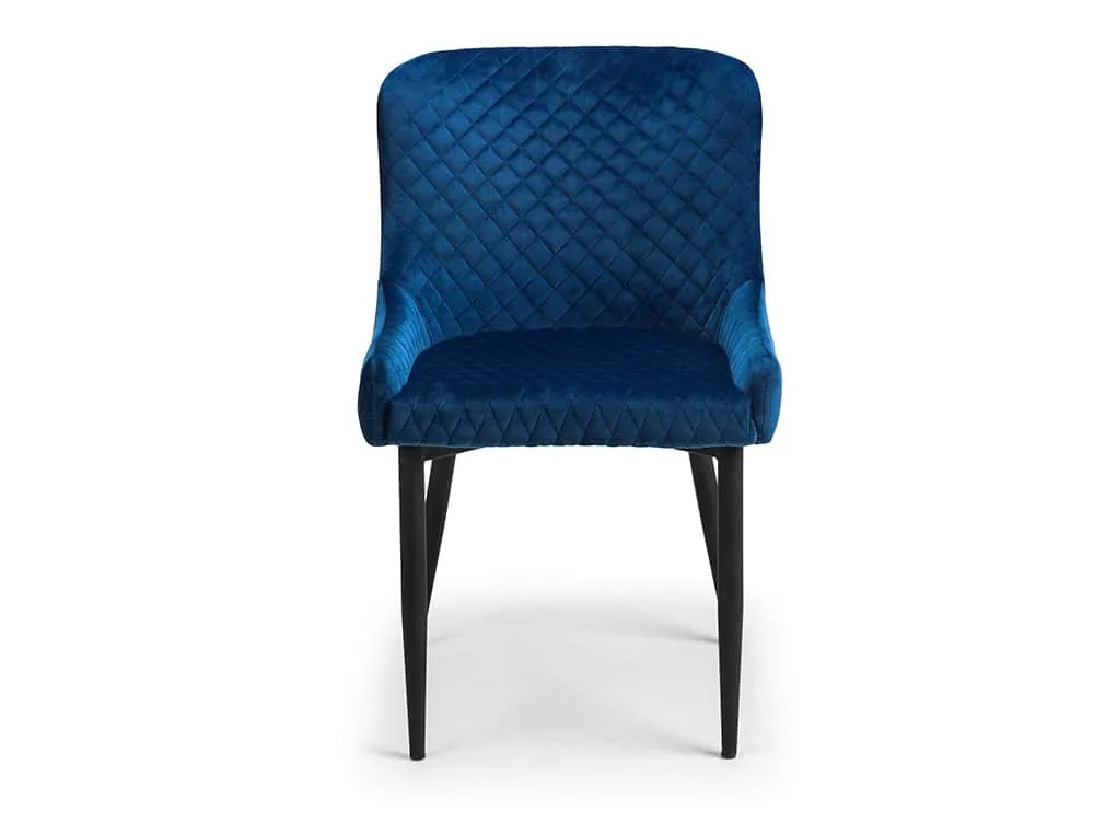 Julian Bowen Julian Bowen Luxe Set of 2 Blue Velvet Dining Chairs