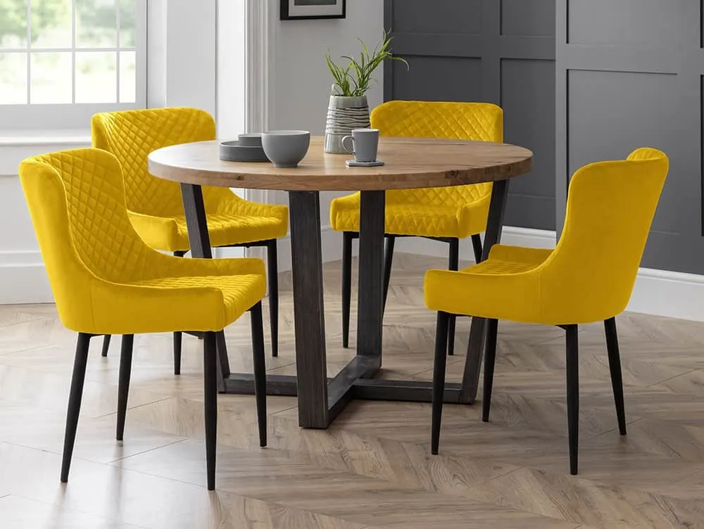 Julian Bowen Julian Bowen Luxe Set of 2 Mustard Velvet Dining Chairs