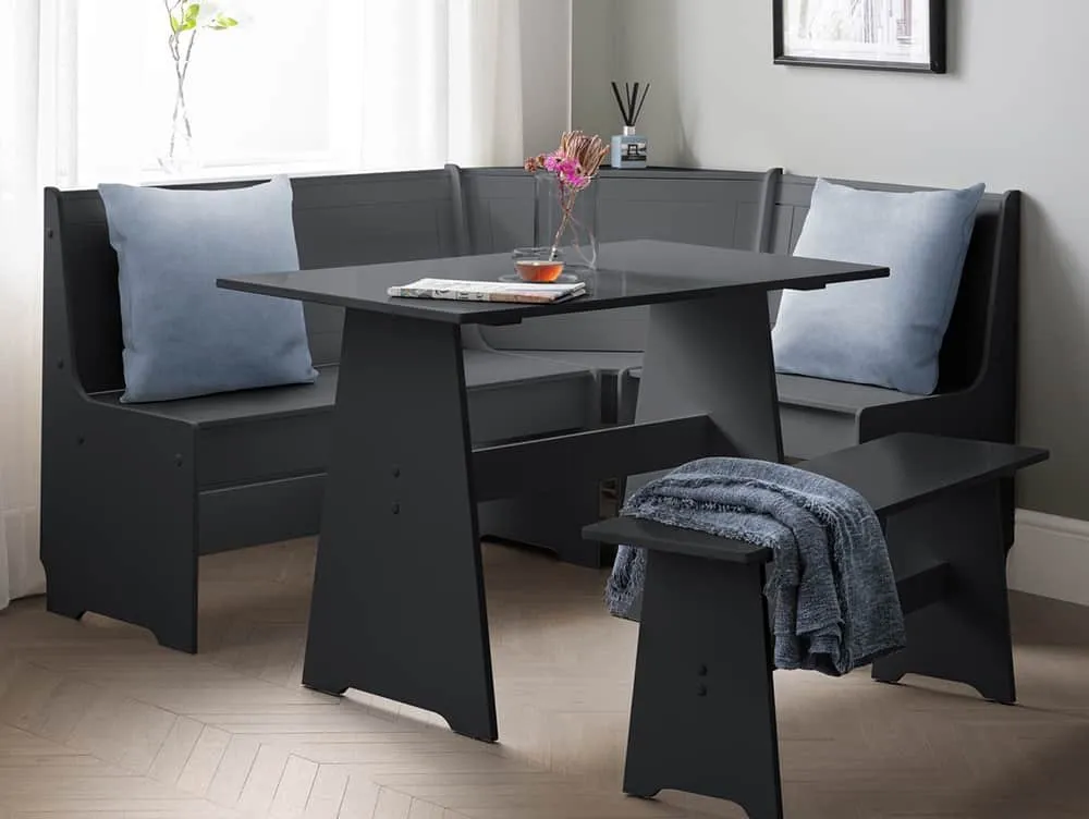 Julian Bowen Julian Bowen Newport 109cm Anthracite Corner Dining Set