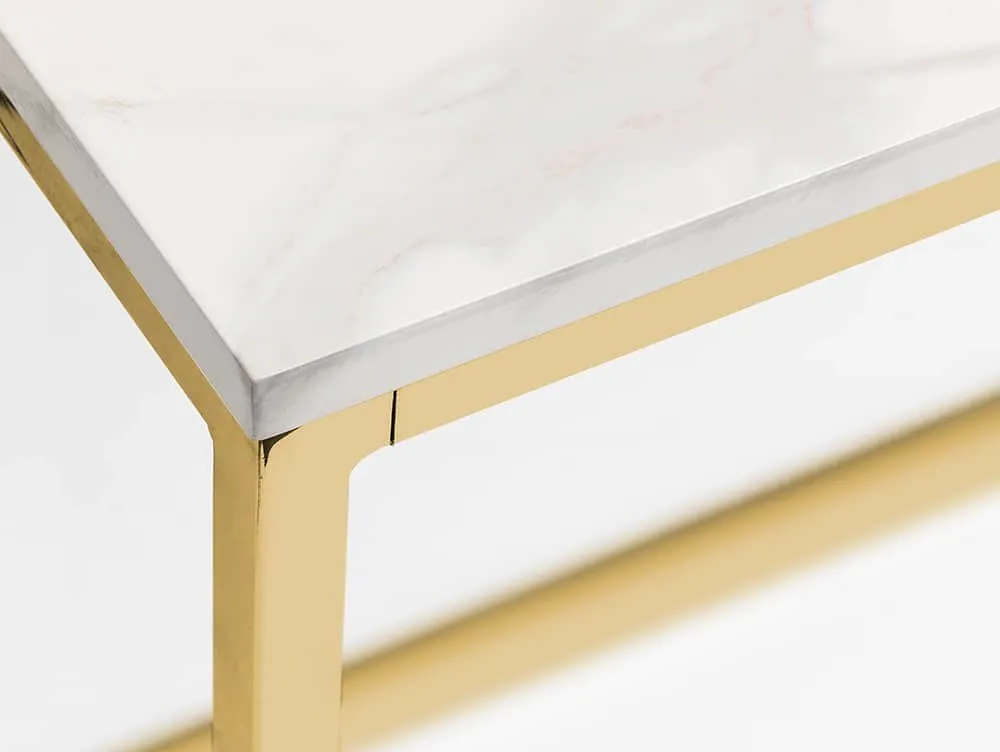 Julian Bowen Julian Bowen Scala 120cm Marble Effect and Gold Dining Table