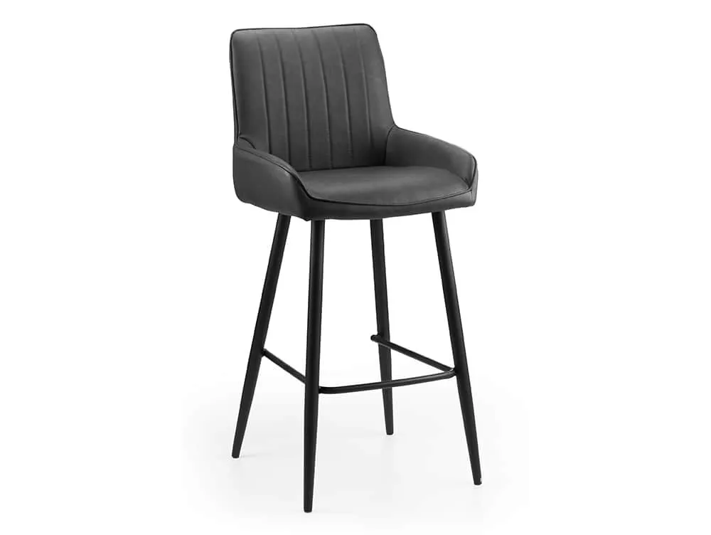 Julian Bowen Julian Bowen Soho Black Faux Leather Bar Stool