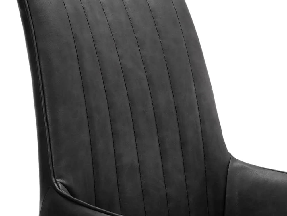 Julian Bowen Julian Bowen Soho Set of 2 Black Faux Leather Dining Chairs