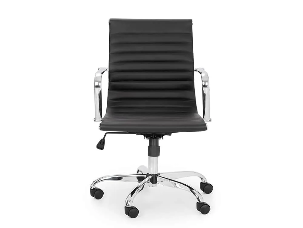 Julian Bowen Julian Bowen Gio Black Faux Leather and Chrome Office Chair