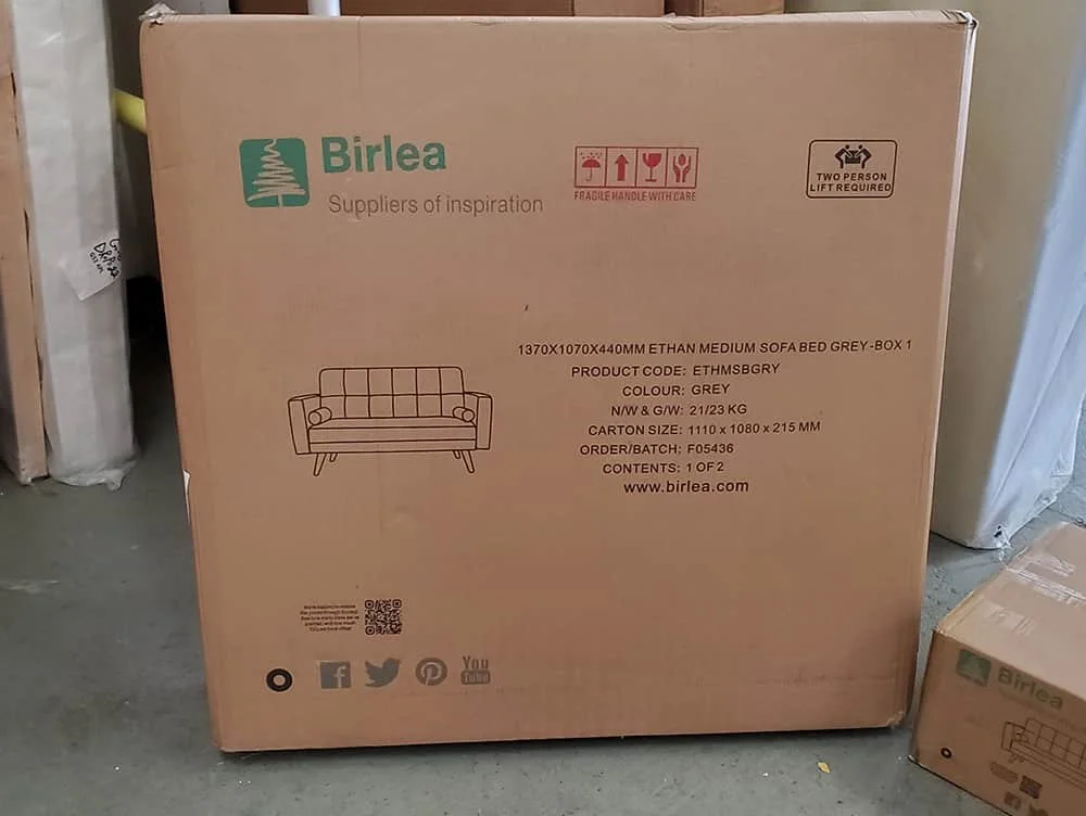 Birlea Furniture & Beds Clearance - Birlea Ethan Medium Grey Fabric Sofa Bed