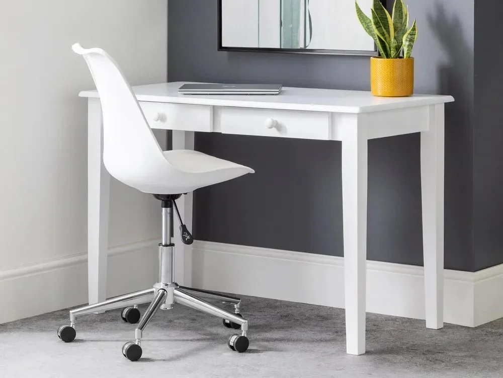 Julian Bowen Clearance - Julian Bowen Carrington White 2 Drawer Desk