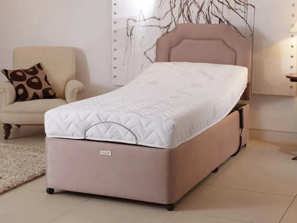 Bodyease Clearance - Bodyease Electro Memory 3ft Single Electric Adjustable Bed - Reinforced Base and Aurora Headboard in Grace Marine