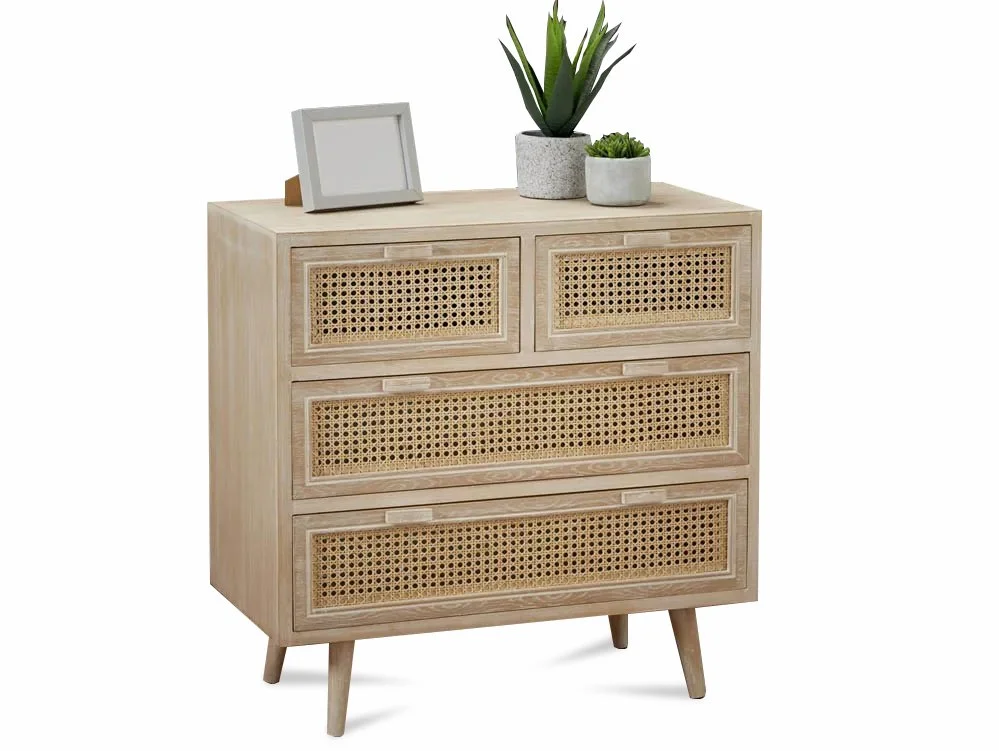 LPD LPD Toulouse Rattan and Oak 2+2 Drawer Chest of Drawers