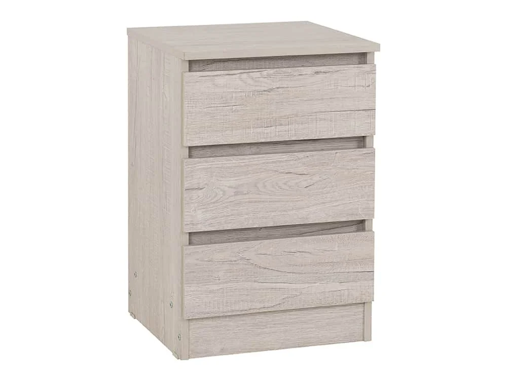 Seconique Seconique Malvern Urban Snow 3 Drawer Bedside Table